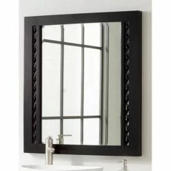 Signature Hardware Thorton 30 in. Mahogany Vanity Mirror in Black
