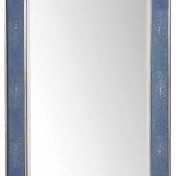 James Martin Vanities Element 28 in. Mirror, Silver with Delft Blue
