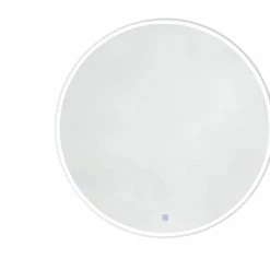 James Martin Vanities 42 in. Round LED Mirror in Glossy White