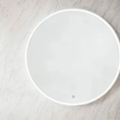 James Martin Vanities 42 in. Round LED Mirror in Glossy White -Lotus & Windoware, Inc. Shop Query 817