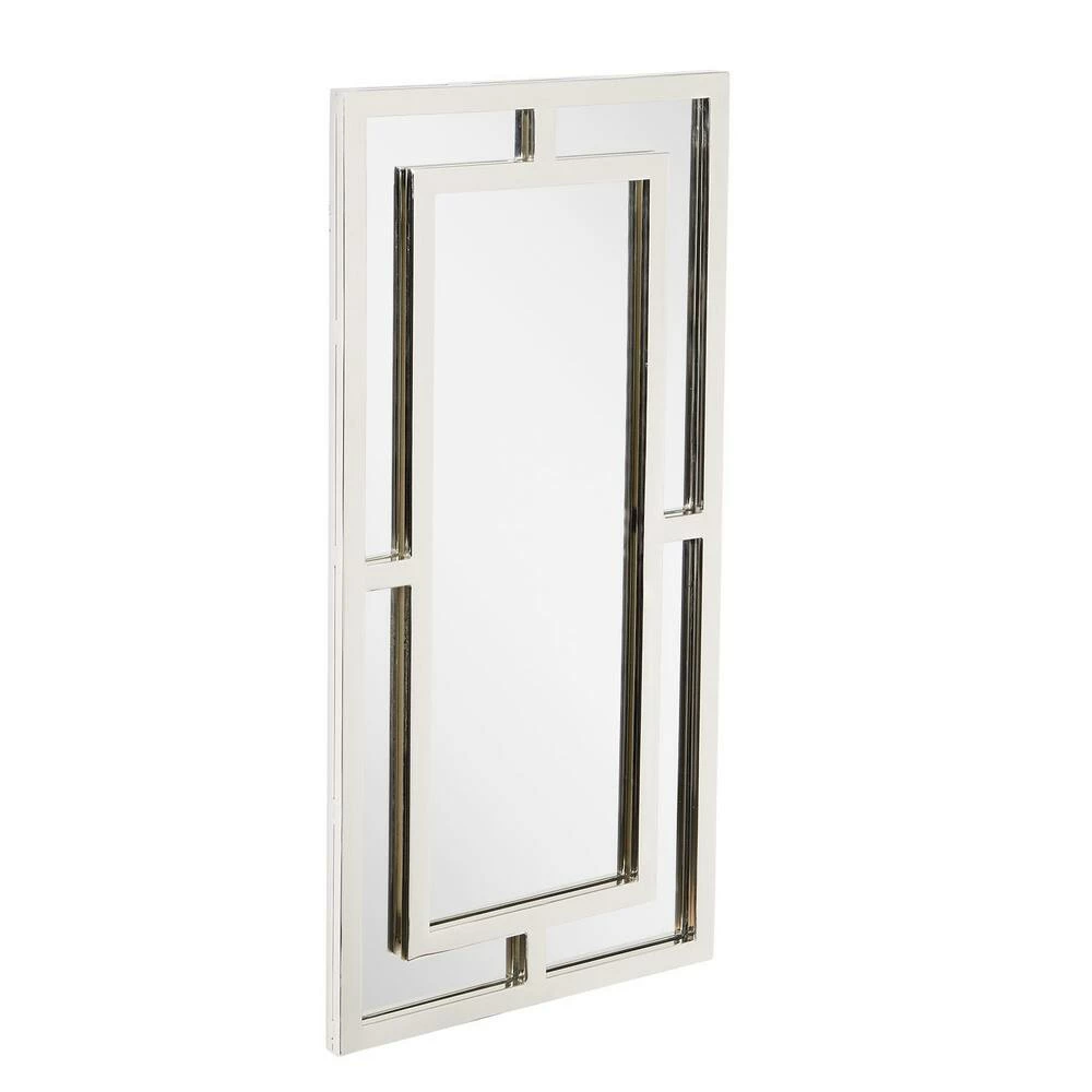 Signature Hardware Austi 18 x 36 x 1 in. Rectangular Decorative Vanity Mirror in Nickel 3 Signature Hardware Austi 18 x 36 x 1 in. Rectangular Decorative Vanity Mirror in Nickel - Image 3