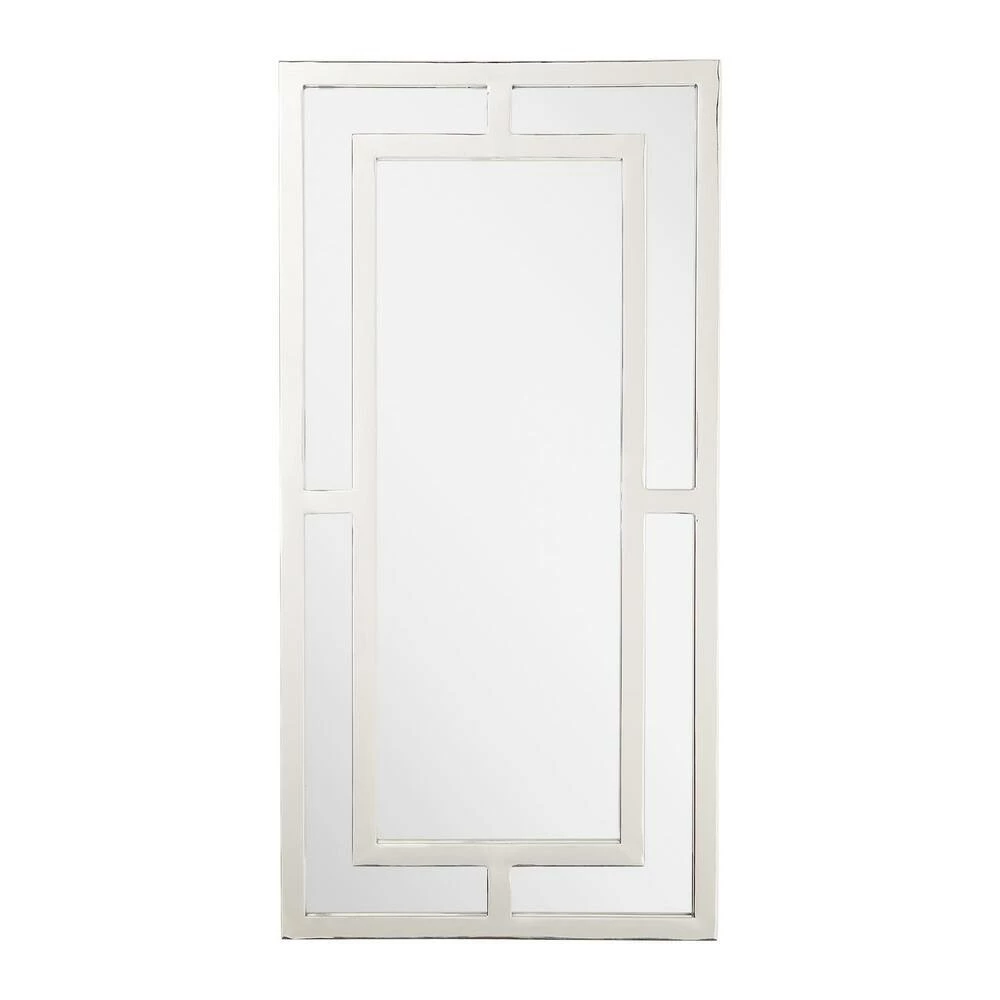 Signature Hardware Austi 18 x 36 x 1 in. Rectangular Decorative Vanity Mirror in Nickel 4 Signature Hardware Austi 18 x 36 x 1 in. Rectangular Decorative Vanity Mirror in Nickel - Image 4