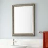 Signature Hardware Davyn 24 in. Mahogany Vanity Mirror in Grey Wash