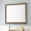 Signature Hardware Davyn 36 in. Mahogany Vanity Mirror in Grey Wash