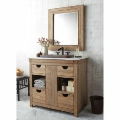 Native Trails Bordeaux 33 x 29 in. Beveled Mirror in Brown -Lotus & Windoware, Inc. Shop Query 841