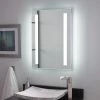 Signature Hardware Curie 20 in. Rectangular Lighted Mirror with Tunable LED in Silver