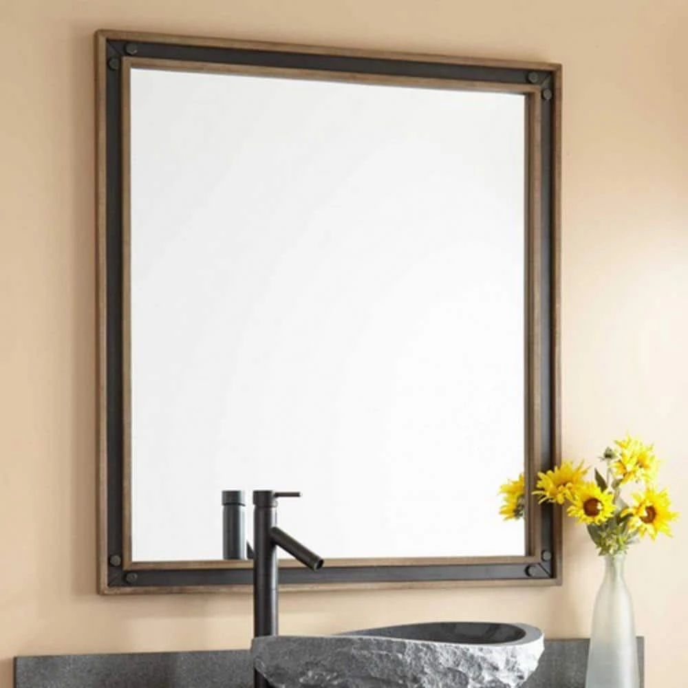 Signature Hardware Celebration 36 in. Rectangular Vanity Mirror in Rustic Acacia 1 Signature Hardware Celebration 36 in. Rectangular Vanity Mirror in Rustic Acacia