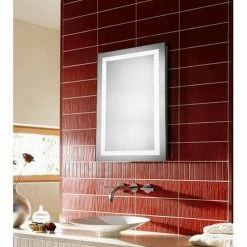 Elegant Lighting Nova 30 x 24 in. Frameless Rectangle Mirror with LED in Glossy White -Lotus & Windoware, Inc. Shop Query 862