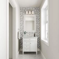 James Martin Vanities Weston 29 in. Rectangular Mirror, Bright White -Lotus & Windoware, Inc. Shop Query 865