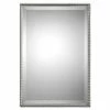 Uttermost Company Sherise 21 x 31 in. Rectangular Beveled Mirror in Brushed Nickel