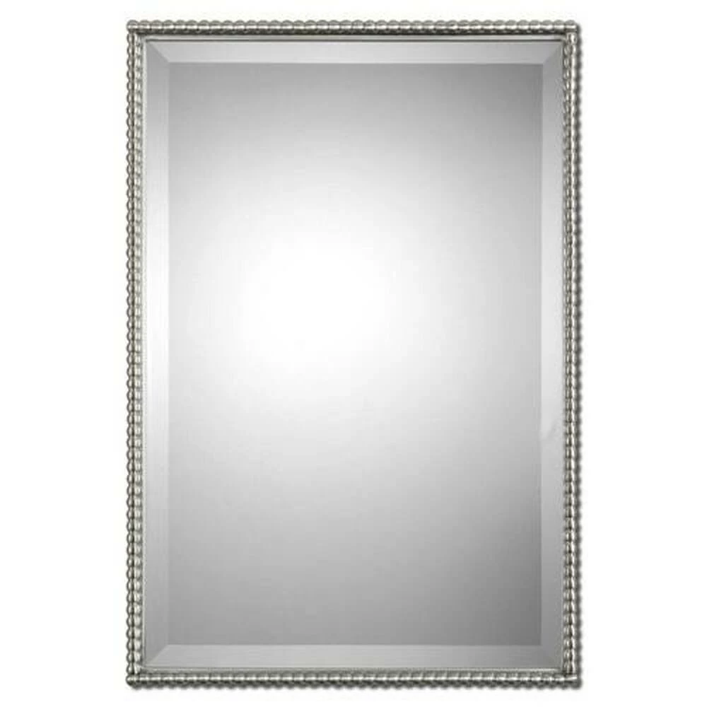Uttermost Company Sherise 21 x 31 in. Rectangular Beveled Mirror in Brushed Nickel 1 Uttermost Company Sherise 21 x 31 in. Rectangular Beveled Mirror in Brushed Nickel