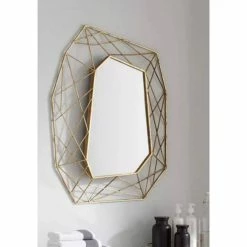 Signature Hardware Alomar 24-1/2 in. Iron Vanity Mirror in Gold Leaf