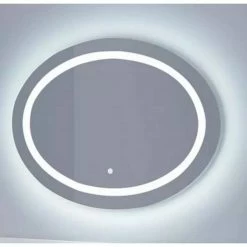 Signature Hardware Ritchie 31-1/2 in. Oval Lighted Mirror with Tunable LED in Silver