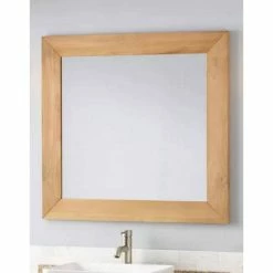 Signature Hardware Osa 36 in. Rectangular Mirror in Natural Teak