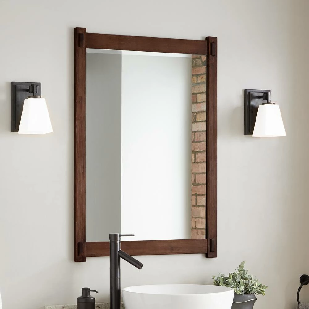 Signature Hardware Morris 24 in. Rectangular Vanity Mirror in Rustic Brown 1 Signature Hardware Morris 24 in. Rectangular Vanity Mirror in Rustic Brown