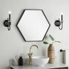 Signature Hardware Sauma 24 in. Hexagonal Vanity Mirror in Gloss Black