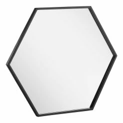 Signature Hardware Sauma 24 in. Hexagonal Vanity Mirror in Gloss Black -Lotus & Windoware, Inc. Shop Query 939