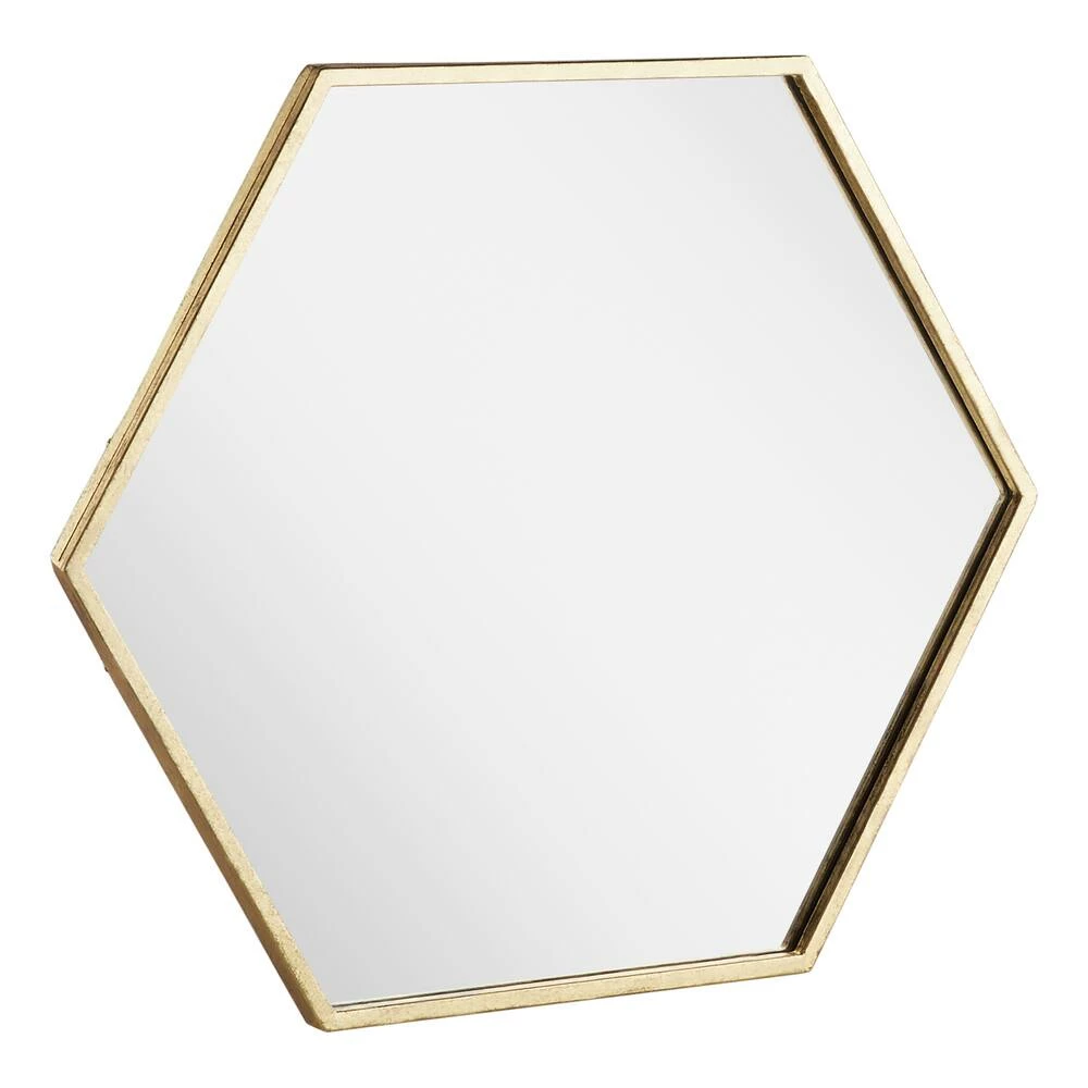 Signature Hardware Sauma 24 in. Hexagonal Vanity Mirror in Gold Leaf 4 Signature Hardware Sauma 24 in. Hexagonal Vanity Mirror in Gold Leaf - Image 4