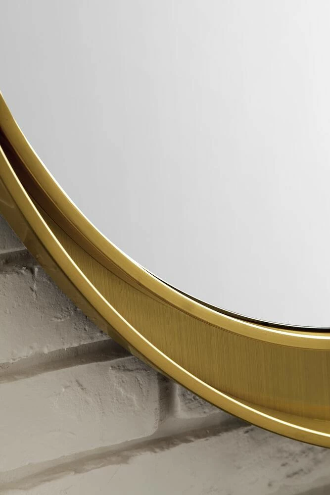 James Martin Vanities 35-3/8 in. Round Mirror in Radiant Gold 2 James Martin Vanities 35-3/8 in. Round Mirror in Radiant Gold - Image 2