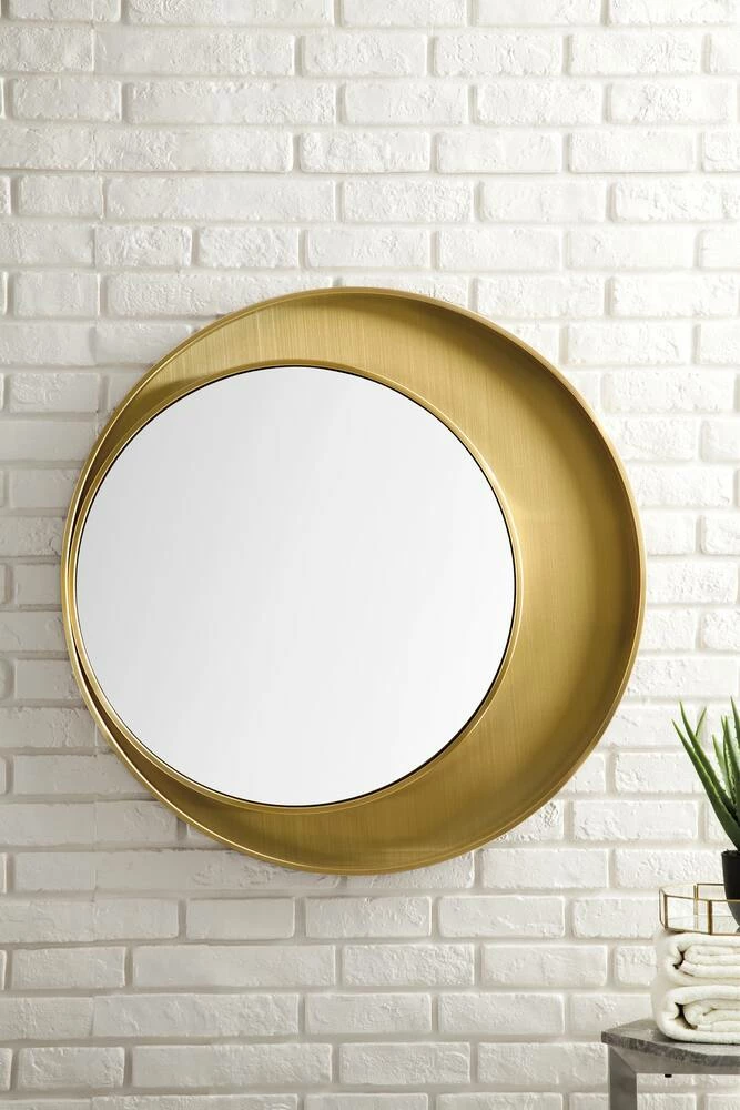 James Martin Vanities 35-3/8 in. Round Mirror in Radiant Gold 5 James Martin Vanities 35-3/8 in. Round Mirror in Radiant Gold - Image 5