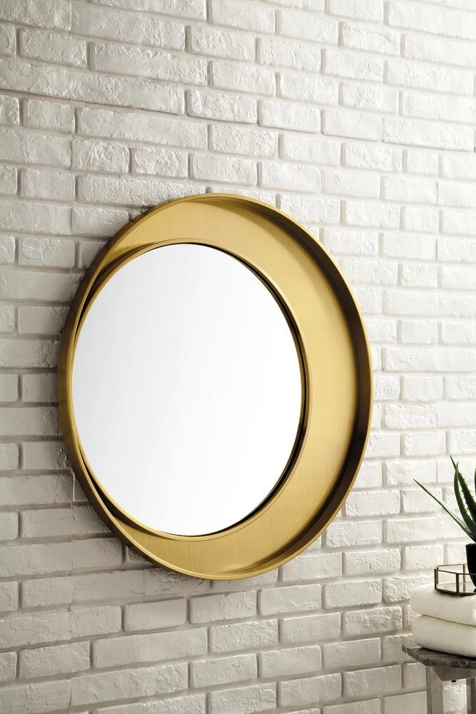 James Martin Vanities 35-3/8 in. Round Mirror in Radiant Gold 6 James Martin Vanities 35-3/8 in. Round Mirror in Radiant Gold - Image 6