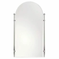 Ginger USA Chelsea 21 x 35 in. Brass Wall Mount Arched Mirror in Polished Chrome