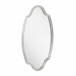 Signature Hardware Barewood 22 x 37-3/4 x 1-1/4 in. Oval Decorative Vanity Mirror in Antique Silver -Lotus & Windoware, Inc. Shop Query 988