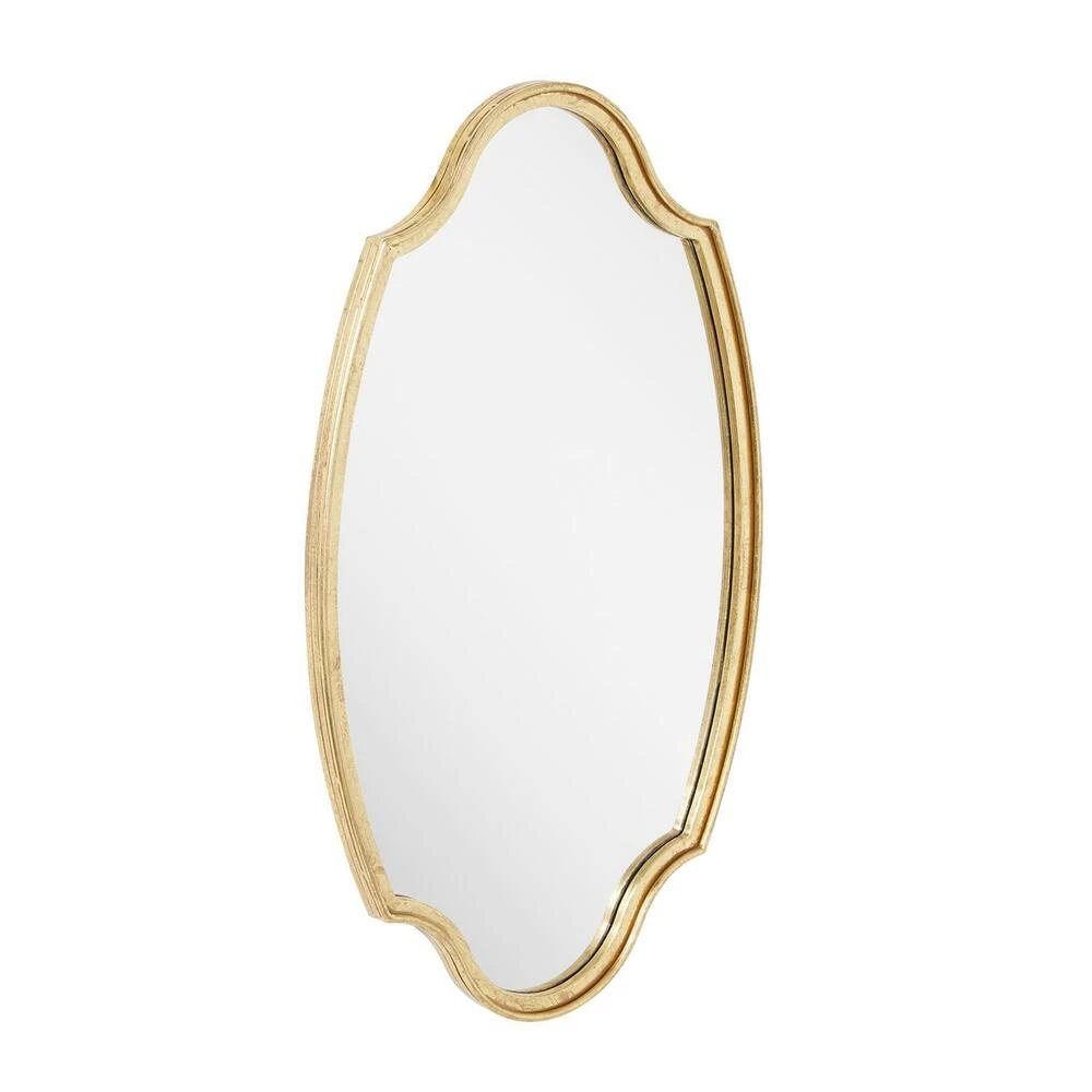 Signature Hardware Barewood 22 x 37-3/4 x 1-1/4 in. Oval Decorative Vanity Mirror in Gold Leaf 3 Signature Hardware Barewood 22 x 37-3/4 x 1-1/4 in. Oval Decorative Vanity Mirror in Gold Leaf - Image 3