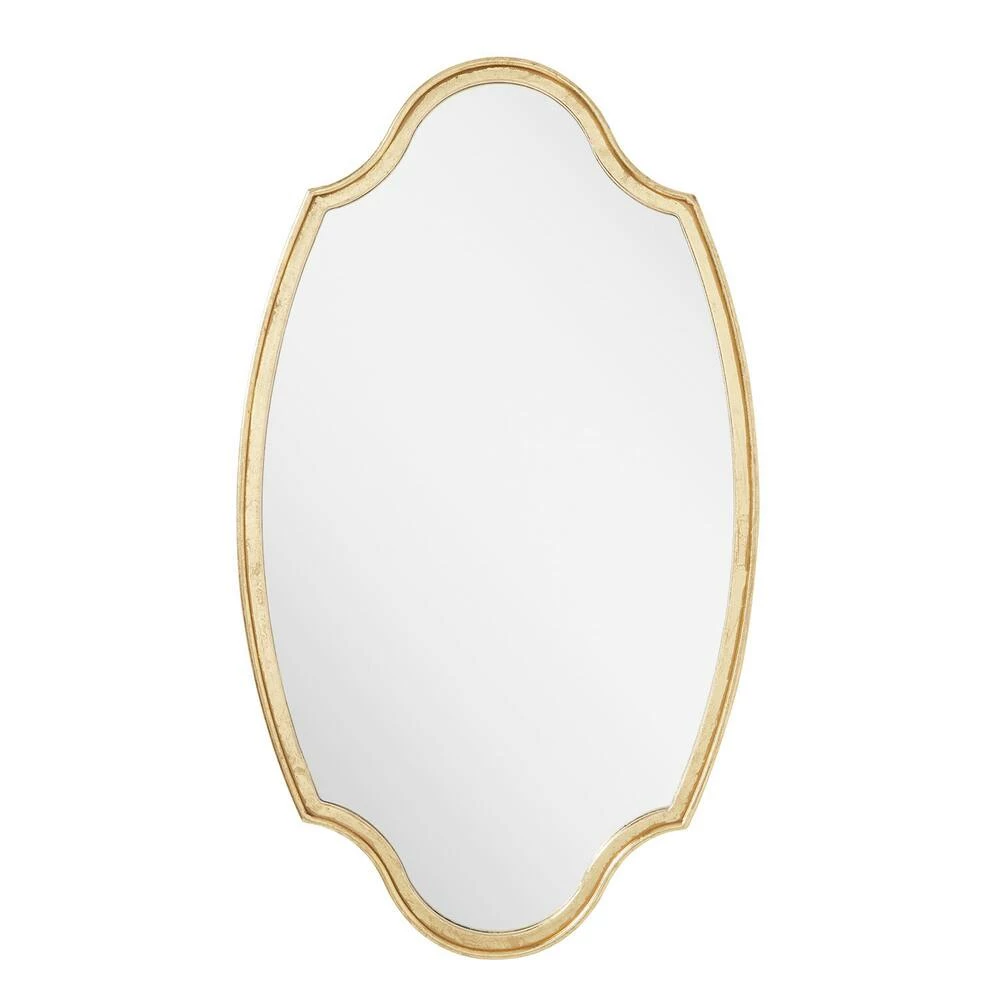 Signature Hardware Barewood 22 x 37-3/4 x 1-1/4 in. Oval Decorative Vanity Mirror in Gold Leaf 4 Signature Hardware Barewood 22 x 37-3/4 x 1-1/4 in. Oval Decorative Vanity Mirror in Gold Leaf - Image 4